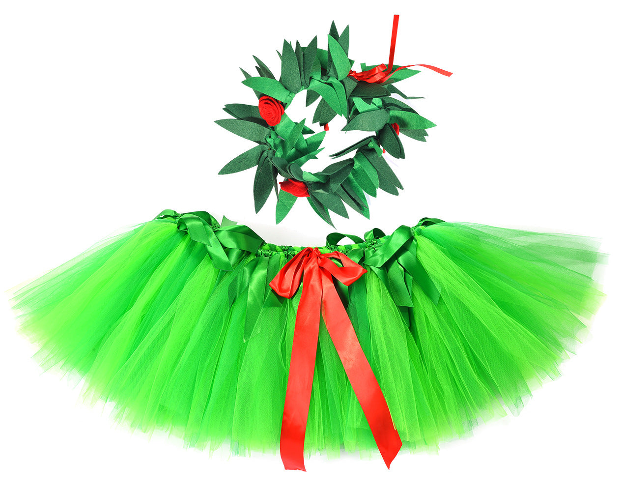 Hawaiian Set Children's Mesh Dress Beach Party Dress Floral Halter Dress Bohemian Style Girl's Dress