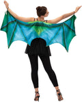 Halloween Adult Women's Dragon Horn Wings Green Purple Costume